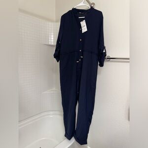 Womens Zara Navy Blue Jumpsuit